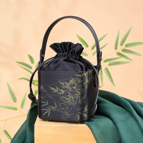 2_4_Xiangyunsha_Silk_Black_Bamboo_Print_Mini_Cube_Bucket_Bag_LD170613 2_4_Xiangyunsha_Silk_Black_Bamboo_Print_Mini_Cube_Bucket_Bag_LD170613