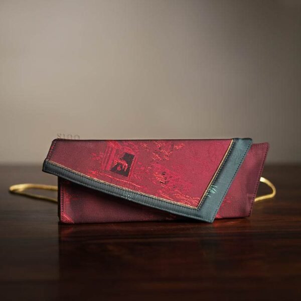 3_GD1202_超軽量_クラッチバッグ_リサイクル生地_花緒シルク_216g 3_GD1202_Ultra-Light_Envelope_Clutch_Handbag_in_Recycled_Fabric_with_Hualuo_Silk_216g