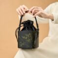 3_Xiangyunsha_Silk_Black_Bamboo_Print_Mini_Cube_Bucket_Bag_LD170613