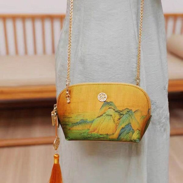 中国_古代_絵画_桑_シルク_クラッチバッグ_中文-2467268 Chinese_Ancient_Painting_Mulberry_Silk_Clutch_Bag_-_SinoCultural-2467268