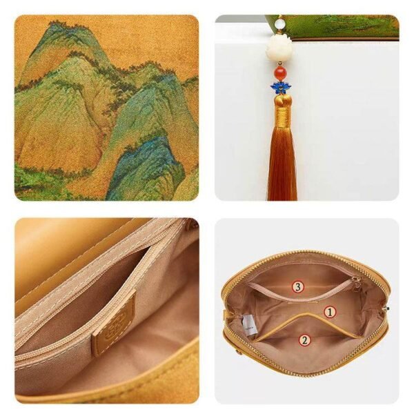 中国_古代_絵画_桑_シルク_クラッチバッグ_中文-2467289 Chinese_Ancient_Painting_Mulberry_Silk_Clutch_Bag_-_SinoCultural-2467289