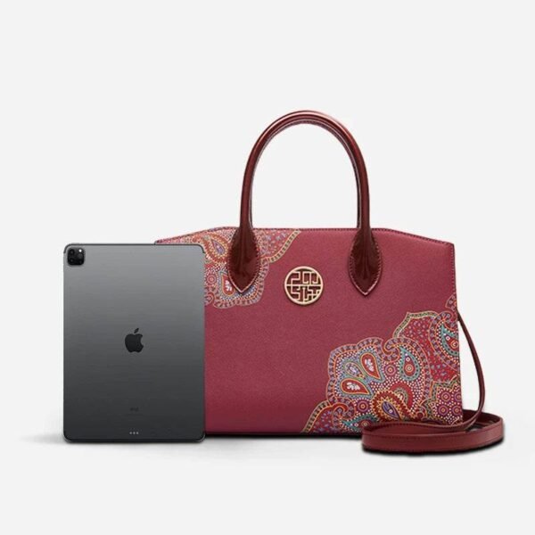 中国_スタイル_レザー_レッド_トートバッグ_レディース_結婚式_ハンドバッグ_P120483 Chinese_Style_Leather_Red_Tote_BagWomen_s_Wedding_Handbag_P120483