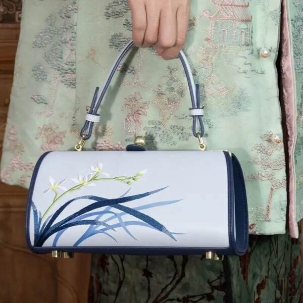 Embroidery_Leather_Blue_Orchid_Cylinder_Chain_Barrel_Bag_-_SinoCultural-2470673 Embroidery_Leather_Blue_Orchid_Cylinder_Chain_Barrel_Bag_-_SinoCultural-2470673