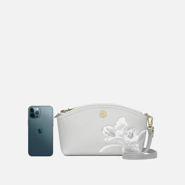刺繍_レザー_グレー_椿_レディースハンドバッグ_財布_-_中文-2473240 Embroidery_Leather_Grey_Camellia_Women_Handbag_Wallet_-_SinoCultural-2473240