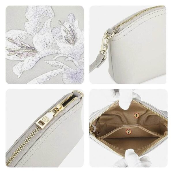 刺繍_レザー_グレー_椿_レディースハンドバッグ_財布_-_中文-2473245 Embroidery_Leather_Grey_Camellia_Women_Handbag_Wallet_-_SinoCultural-2473245