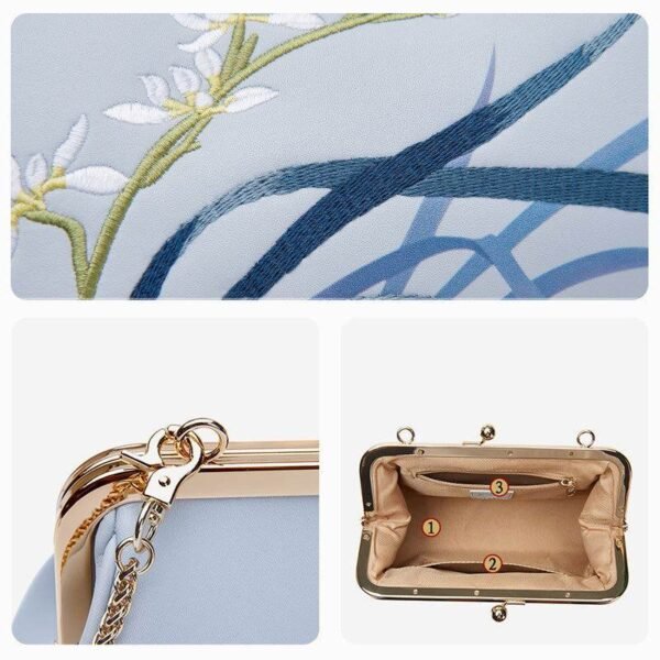 刺繍_レザー_パール_チェーン_キス_ロック_クラッチ_ハンドバッグ_蘭_-_中文2474475 Embroidery_Leather_Pearl_Chain_Kiss_Lock_Clutch_Handbag_Orchid_-_SinoCultural-2474475