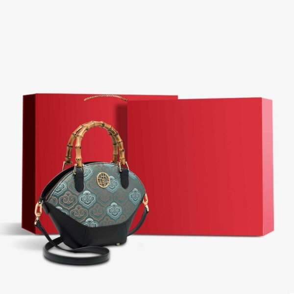 刺繍_レザー_トートバッグ_バンブーハンドル_吉祥雲_-_中文-2476023 Embroidery_Leather_Tote_Bag_Bamboo_Handle_Auspicious_Cloud_-_SinoCultural-2476023