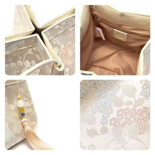 ジャカードブロケードベージュバケットハンドバッグ花柄新作中華風P17062004_6 JacquardBrocadeBeigeBucketHandbagFloralNewChineseStyleP17062004_6