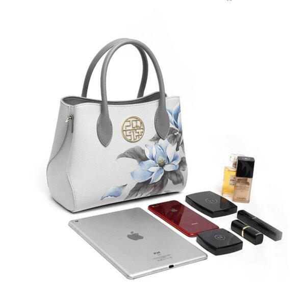 レザー_ガーデニア_フローラル_レディース_ハンドバッグ_-_中文-2480980 Leather_Gardenia_Floral_Women_s_Handbag_-_SinoCultural-2480980