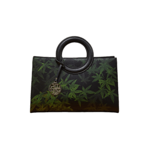 Mulberry Silk Bamboo Print Black Crossbody Bag
