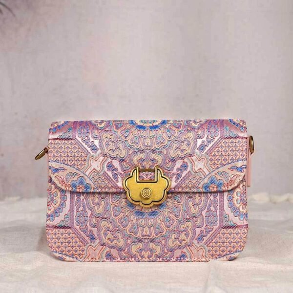曲_ブロケード_レザー_贅沢_クラッチバッグ_W2144-2_1 Song_Brocade_Leather_Luxurious_Clutch_Handbag_W2144-2_1