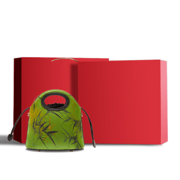 襄雲舎_シルク_バンブー_グリーン_巾着_バケツバッグ_YS120670-2_5 Xiangyunsha_Silk_Bamboo_Green_Drawstring_Bucket_Bag_YS120670-2_5