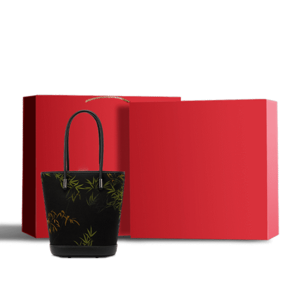 襄雲社_シルク_バンブープリント_クロスボディ_バケットバッグ_P110608_ad Xiangyunsha_Silk_Bamboo_Print_Crossbody_Bucket_Bag_P110608_ad