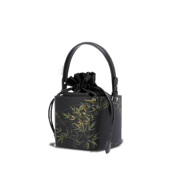 Xiangyunsha_Silk_Black_Bamboo_Print_Mini_Cube_Bucket_Bag_LD170613_LD170613 Xiangyunsha_Silk_Black_Bamboo_Print_Mini_Cube_Bucket_Bag_LD170613_LD170613