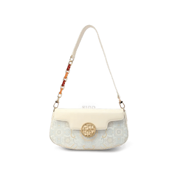 octagonal-brocade-white-shoulder-bag-front