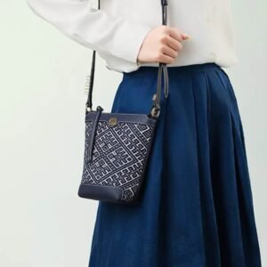 zhuang-brocade-bucket-crossbody-bag-model-blue-dress-shoulder-carry