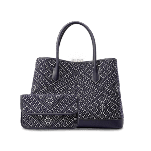 Zhuang Brocade Embroidered Leather Shoulder Bag Flying Swallow Motif